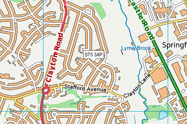 ST5 3AP map - OS VectorMap District (Ordnance Survey)