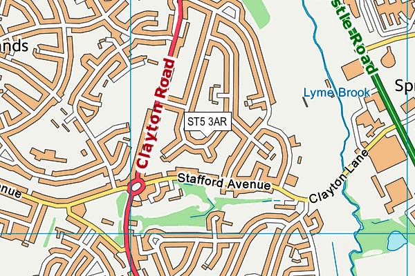 ST5 3AR map - OS VectorMap District (Ordnance Survey)