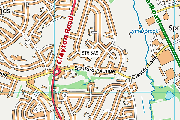 ST5 3AS map - OS VectorMap District (Ordnance Survey)