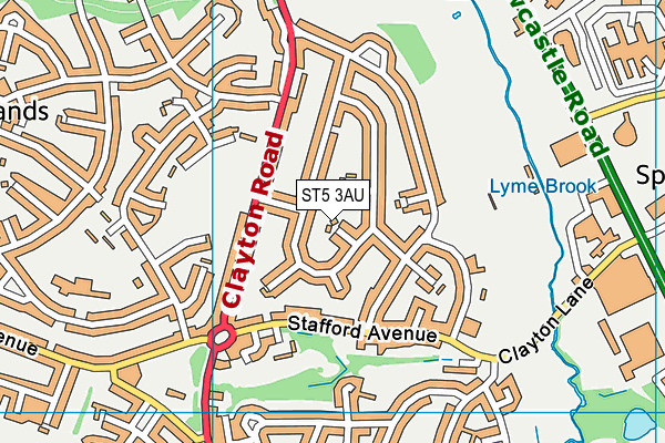 ST5 3AU map - OS VectorMap District (Ordnance Survey)