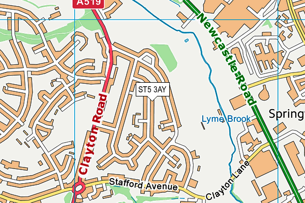 ST5 3AY map - OS VectorMap District (Ordnance Survey)