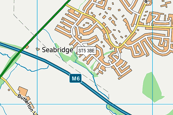ST5 3BE map - OS VectorMap District (Ordnance Survey)