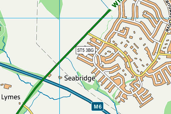 ST5 3BG map - OS VectorMap District (Ordnance Survey)