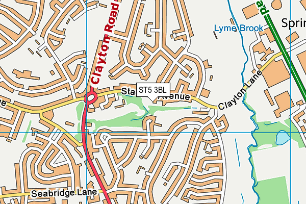 ST5 3BL map - OS VectorMap District (Ordnance Survey)