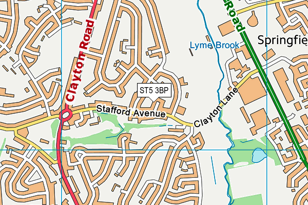 ST5 3BP map - OS VectorMap District (Ordnance Survey)