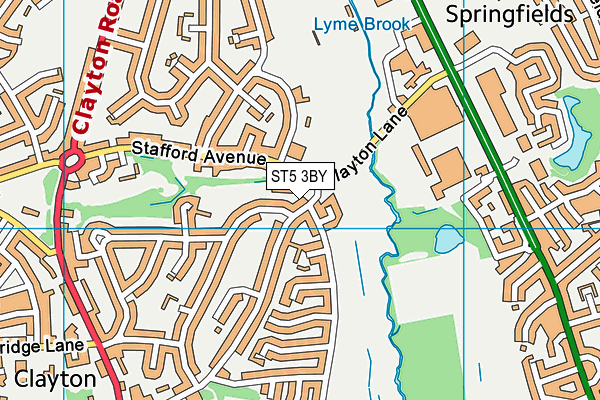 ST5 3BY map - OS VectorMap District (Ordnance Survey)