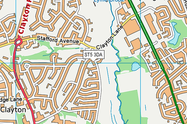 ST5 3DA map - OS VectorMap District (Ordnance Survey)