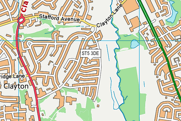 ST5 3DE map - OS VectorMap District (Ordnance Survey)