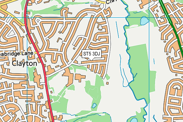 ST5 3DJ map - OS VectorMap District (Ordnance Survey)