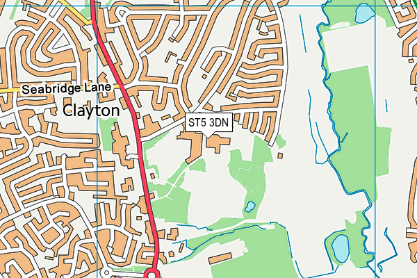Clayton Hall Academy map (ST5 3DN) - OS VectorMap District (Ordnance Survey)