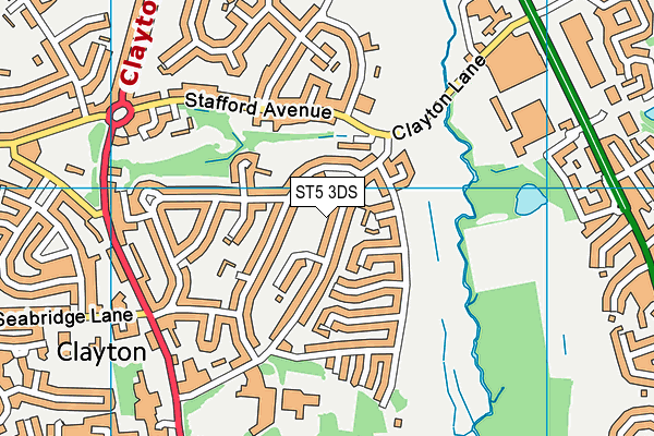 ST5 3DS map - OS VectorMap District (Ordnance Survey)