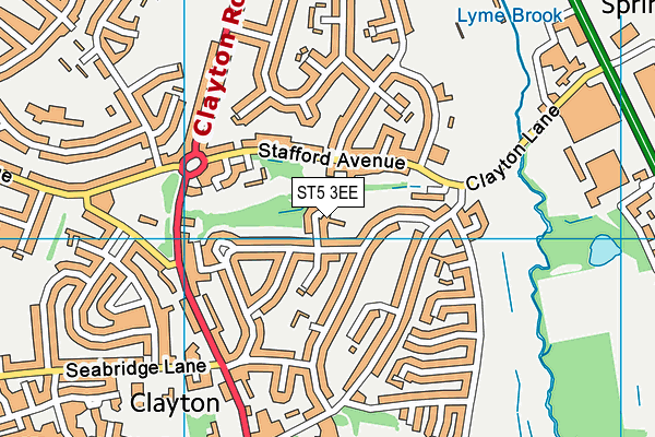 ST5 3EE map - OS VectorMap District (Ordnance Survey)