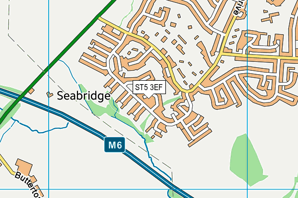 ST5 3EF map - OS VectorMap District (Ordnance Survey)