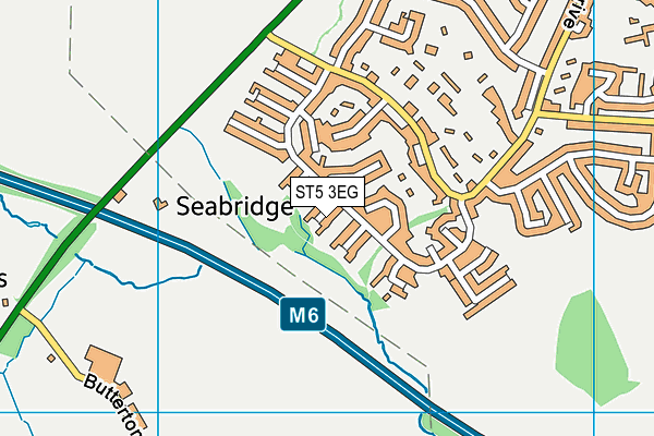 ST5 3EG map - OS VectorMap District (Ordnance Survey)