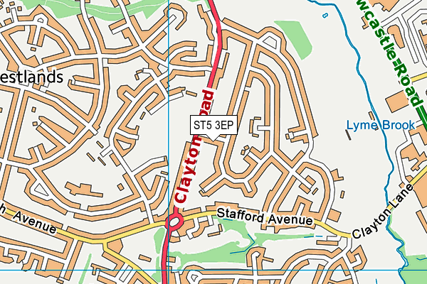 ST5 3EP map - OS VectorMap District (Ordnance Survey)