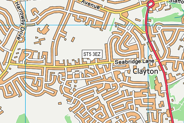 ST5 3EZ map - OS VectorMap District (Ordnance Survey)