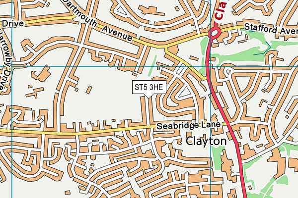 ST5 3HE map - OS VectorMap District (Ordnance Survey)