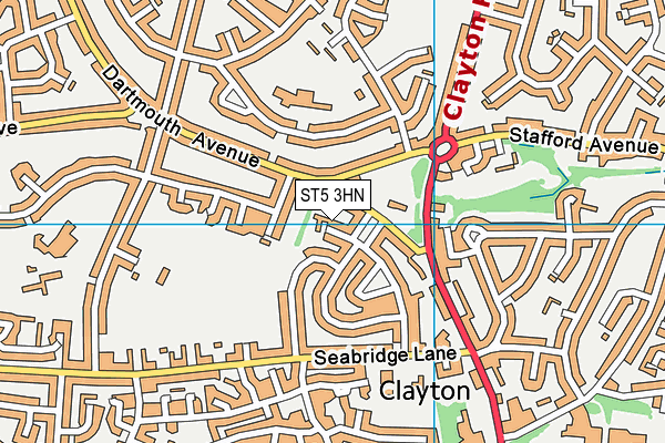 ST5 3HN map - OS VectorMap District (Ordnance Survey)