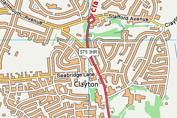ST5 3HR map - OS VectorMap District (Ordnance Survey)
