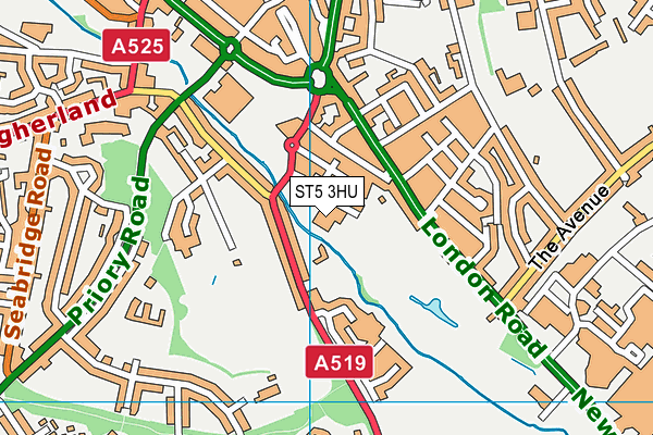 ST5 3HU map - OS VectorMap District (Ordnance Survey)