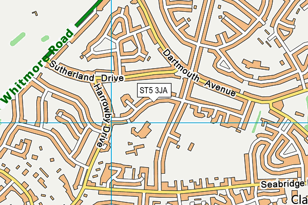 ST5 3JA map - OS VectorMap District (Ordnance Survey)