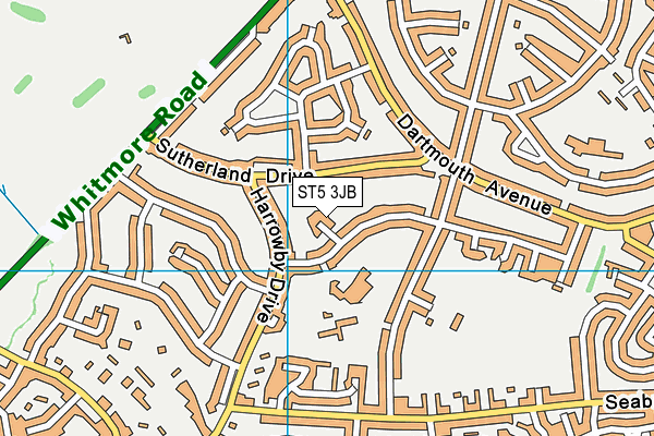 ST5 3JB map - OS VectorMap District (Ordnance Survey)