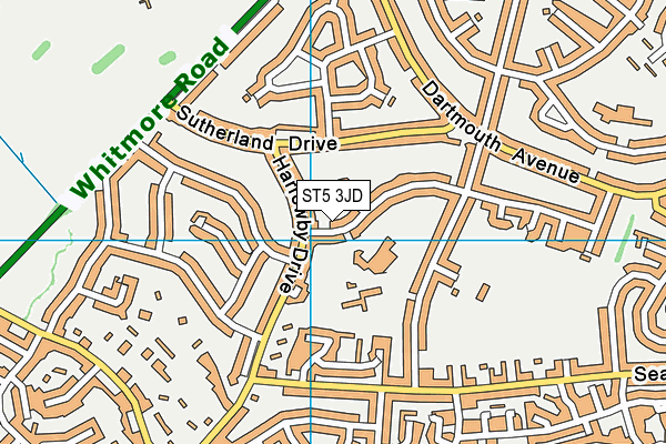 ST5 3JD map - OS VectorMap District (Ordnance Survey)