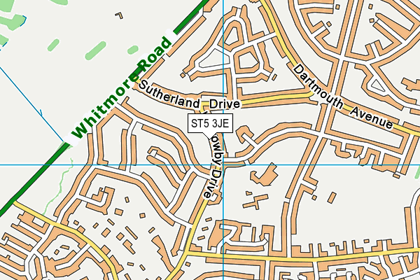 ST5 3JE map - OS VectorMap District (Ordnance Survey)