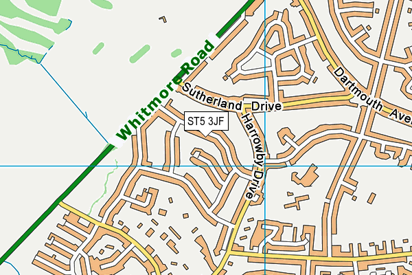 ST5 3JF map - OS VectorMap District (Ordnance Survey)