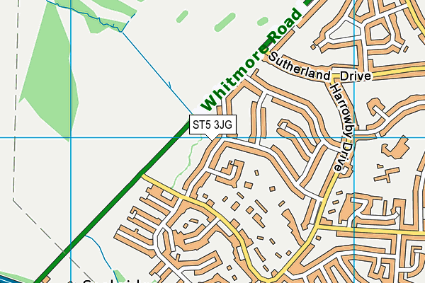 ST5 3JG map - OS VectorMap District (Ordnance Survey)