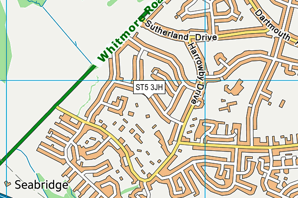 ST5 3JH map - OS VectorMap District (Ordnance Survey)