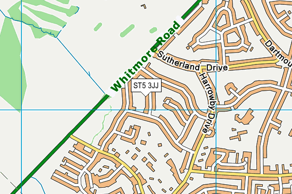ST5 3JJ map - OS VectorMap District (Ordnance Survey)