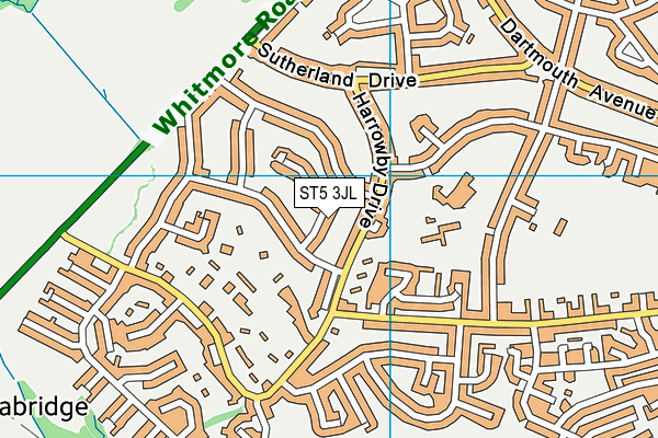 ST5 3JL map - OS VectorMap District (Ordnance Survey)