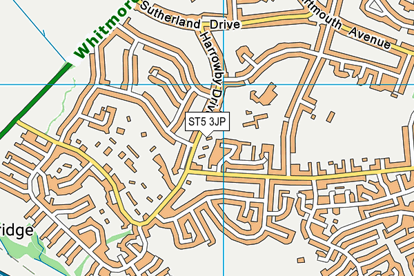 ST5 3JP map - OS VectorMap District (Ordnance Survey)