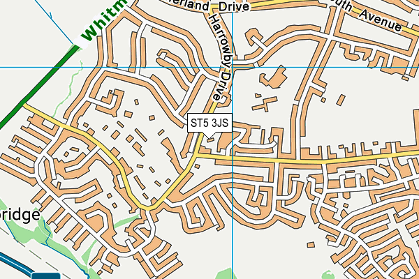 ST5 3JS map - OS VectorMap District (Ordnance Survey)