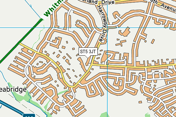 ST5 3JT map - OS VectorMap District (Ordnance Survey)