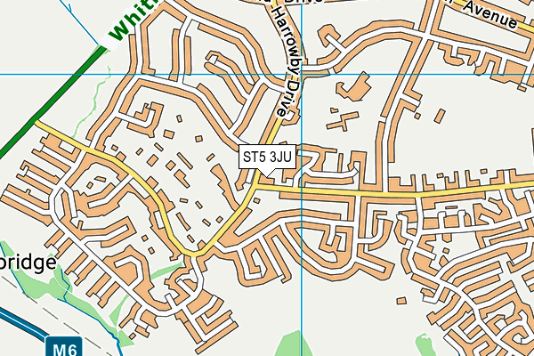 ST5 3JU map - OS VectorMap District (Ordnance Survey)