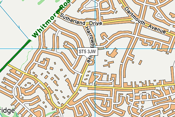 ST5 3JW map - OS VectorMap District (Ordnance Survey)
