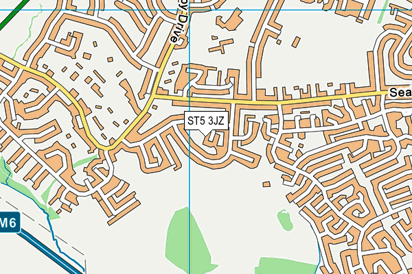 ST5 3JZ map - OS VectorMap District (Ordnance Survey)