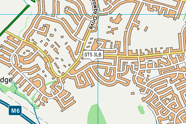 ST5 3LB map - OS VectorMap District (Ordnance Survey)
