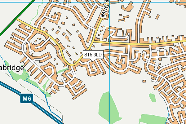 ST5 3LD map - OS VectorMap District (Ordnance Survey)