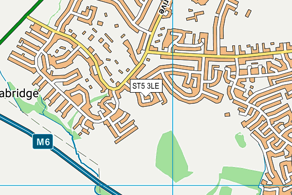 ST5 3LE map - OS VectorMap District (Ordnance Survey)