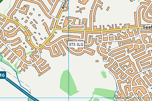 ST5 3LG map - OS VectorMap District (Ordnance Survey)