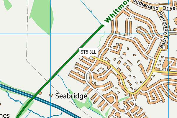 ST5 3LL map - OS VectorMap District (Ordnance Survey)