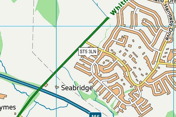 ST5 3LN map - OS VectorMap District (Ordnance Survey)