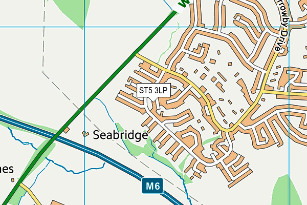 ST5 3LP map - OS VectorMap District (Ordnance Survey)