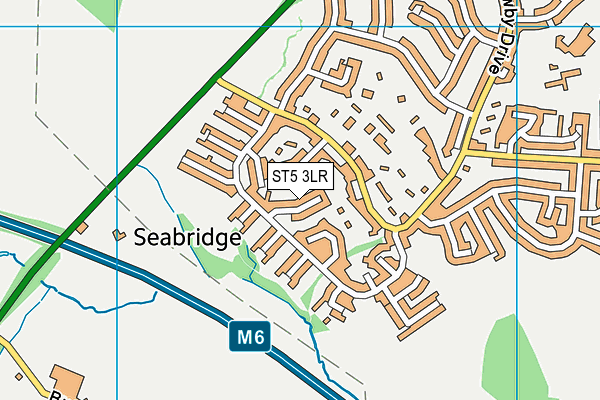 ST5 3LR map - OS VectorMap District (Ordnance Survey)