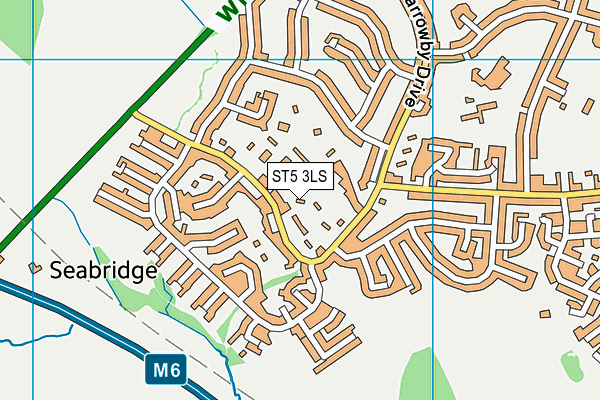 ST5 3LS map - OS VectorMap District (Ordnance Survey)