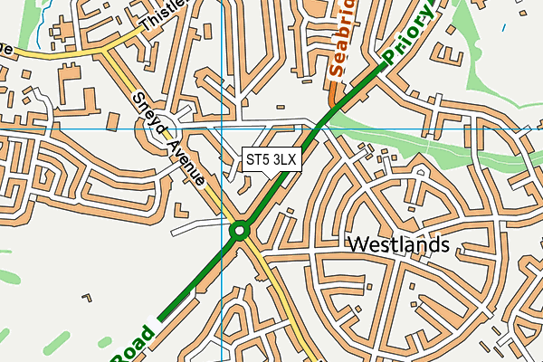ST5 3LX map - OS VectorMap District (Ordnance Survey)