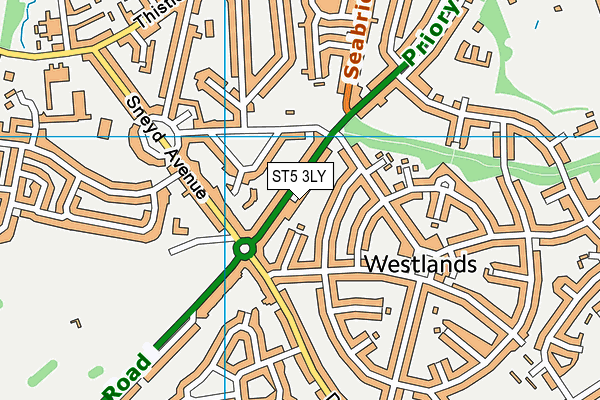 ST5 3LY map - OS VectorMap District (Ordnance Survey)